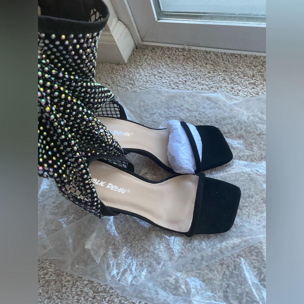 Public Desire Double Take Lace detailed heels